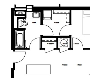 One Bedroom Floor Plan One Bedroom Floor Plan at Skyline Tower Apartments, Fort Wayne, 46802